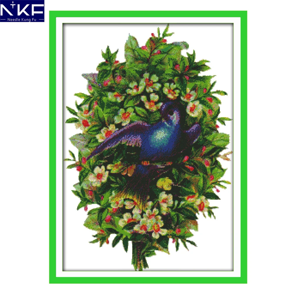 NKF Swallow animal style needle craft cross stitch charts counted stamped Chinese cross stitch kits for home decoration