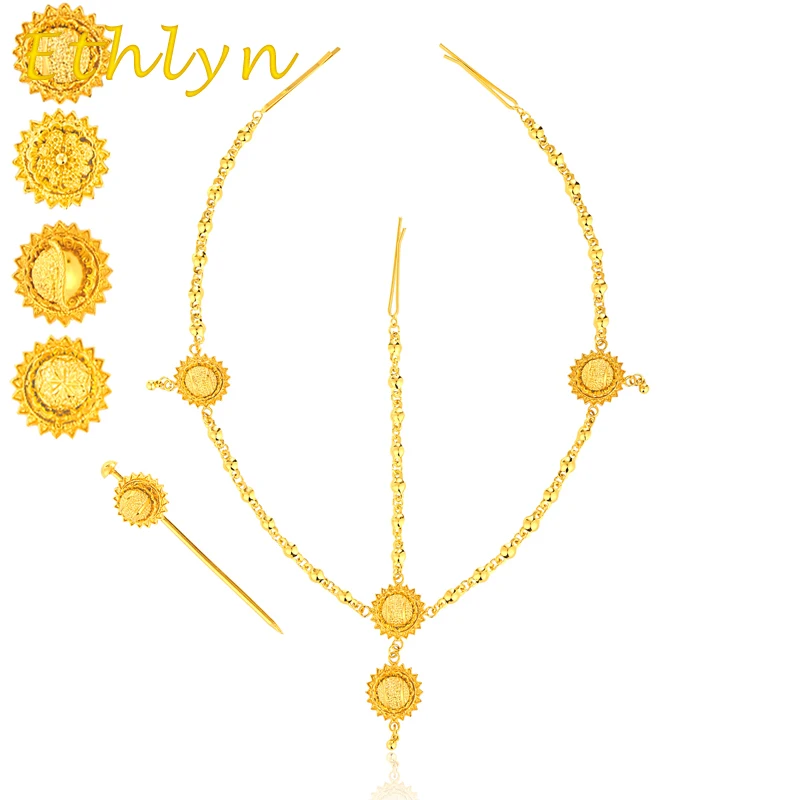 Ethlyn Ethiopian Habesha jewelry hairwear  Gold Color jewelry hair  accessories for  Ethiopian women