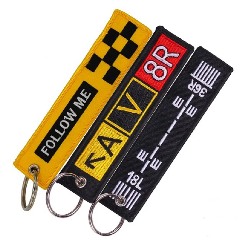 POMPOM Fashion AV8R Airport Taxiway Keychain for Car and Motor Embroidery Custom ATV Car Keychains Keyring taxiway sleutelhanger