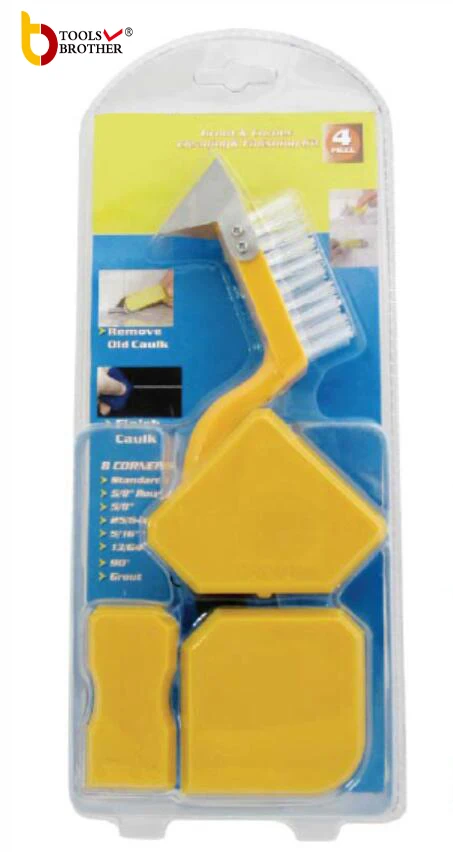 Caulking Tool Kit Kit Schraper Kit Troffel Caulking Tool Kit (4 Stuks) met Een Borstel Rvs Removal Tool