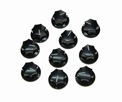 KAISH 10x Black Small Size MXR Style Skirted AMP Knob Effects Pedal Knobs Brass Insert