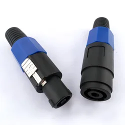 Speaker Connector Locking Plug and Socket 4 Pin Male Docking connector Compatible Audio Adapter blue