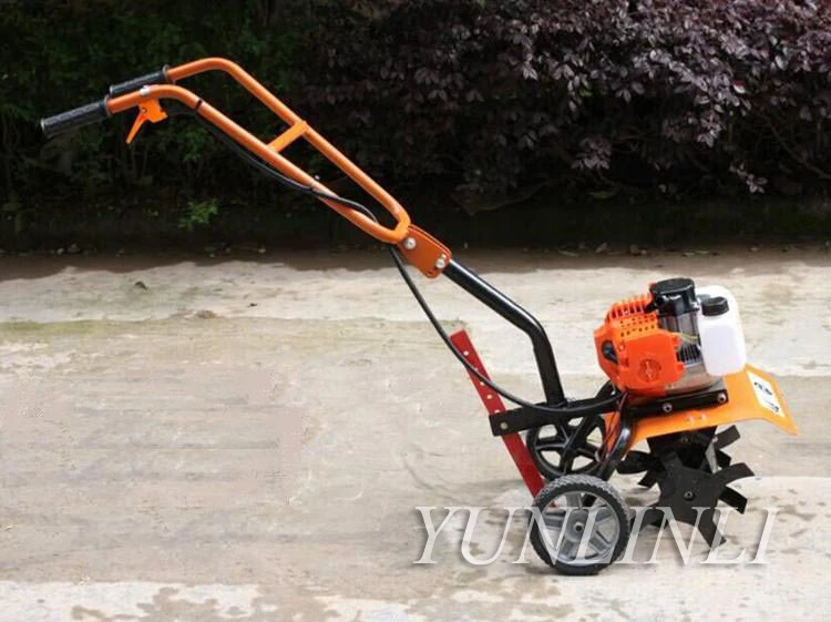 1E44F-5 Mini tiller Garden Cultivator Rotary Hoe Tine Tiller Mini Cultivator Pro Machine For Soil Loosening Equipment 52cc 1900W