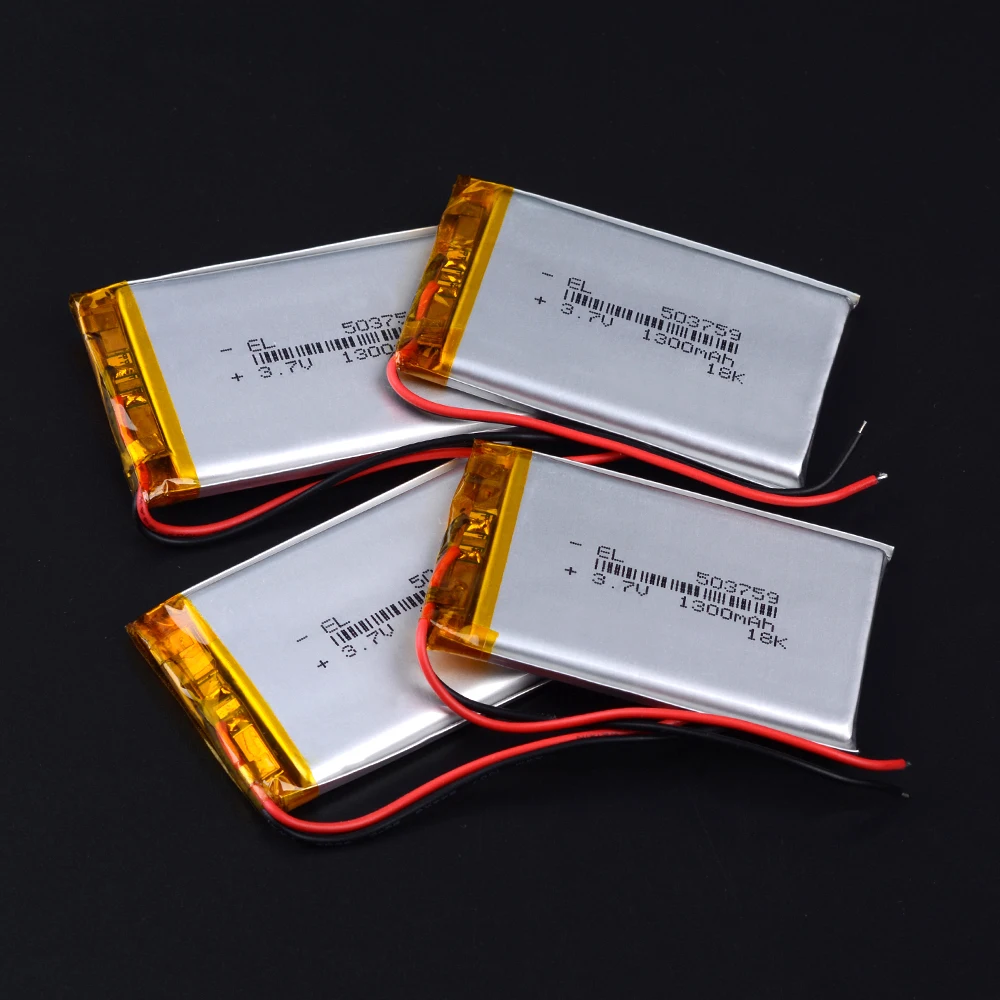 3.7V 1300mAh 503759 polymer lithium ion/Li-ion Rechargeable Battery For GPS,mp3,mp4,mp5,dvd,bluetooth,model toy mobile bluetooth