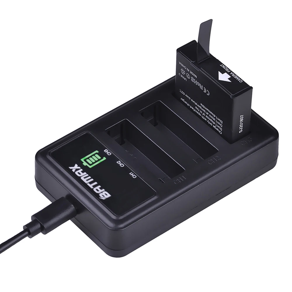 1200mAh Original SJCAM SJ8 Series  Battery + LED 3-Slots USB Charger for SJCAM SJ8 Pro / SJ8 Plus / SJ8 Air Action Cameras