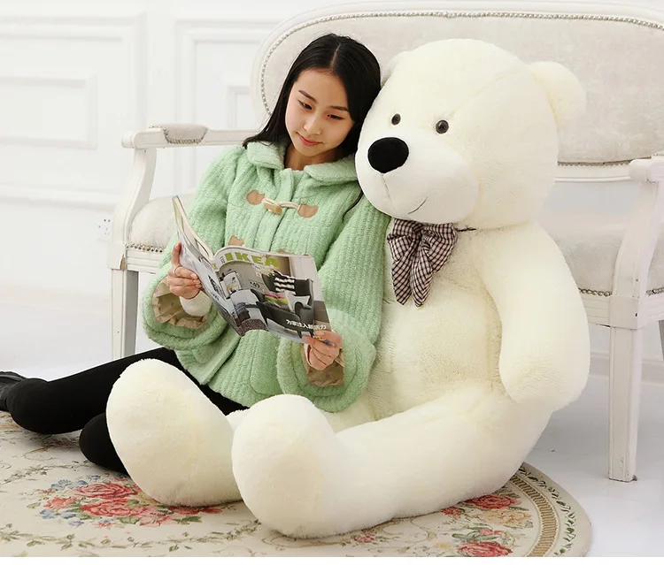 fillings toy white Teddy bear plush toy stuffed bear large 120cm soft doll throw pillow Christmas gift b2803