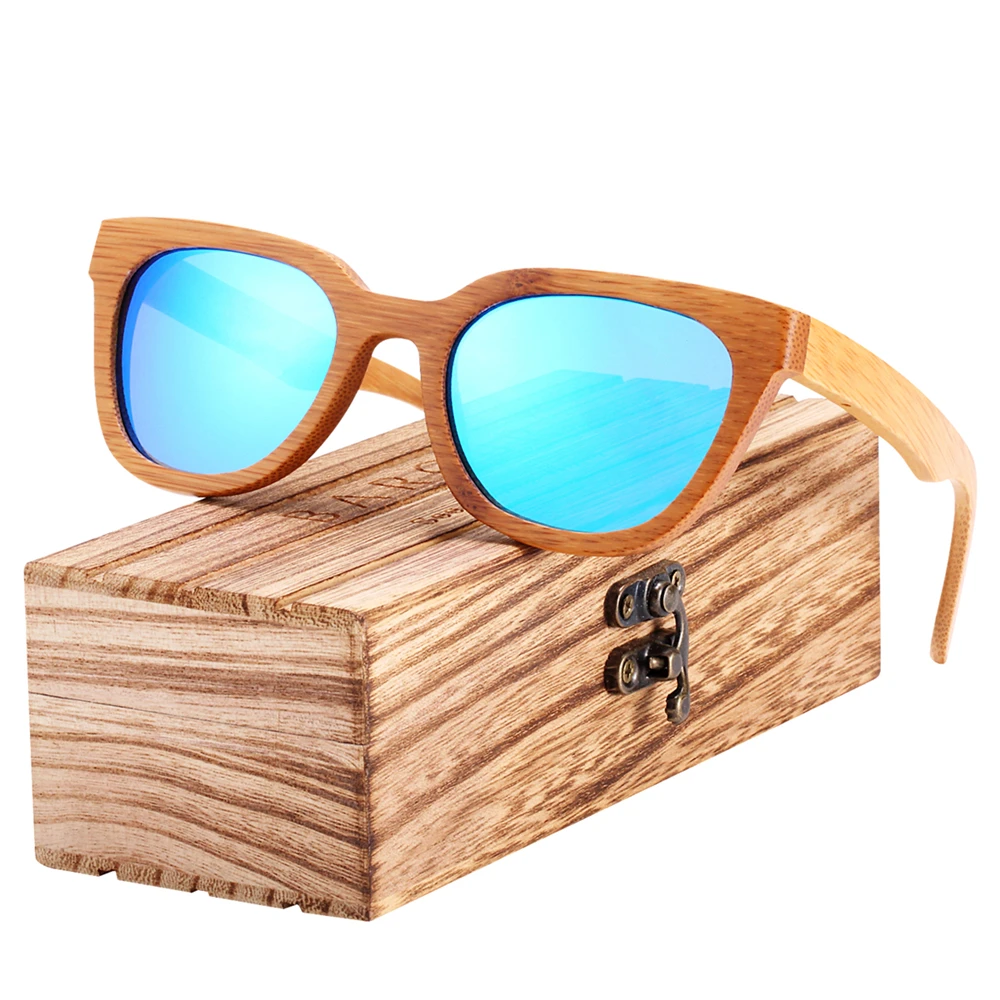 BARCUR Nieuwe Bamboe Zonnebril Mannen Houten Zonnebril Vrouwen Brillen UV400 Bescherming Gepolariseerde Shades Beste Cadeau