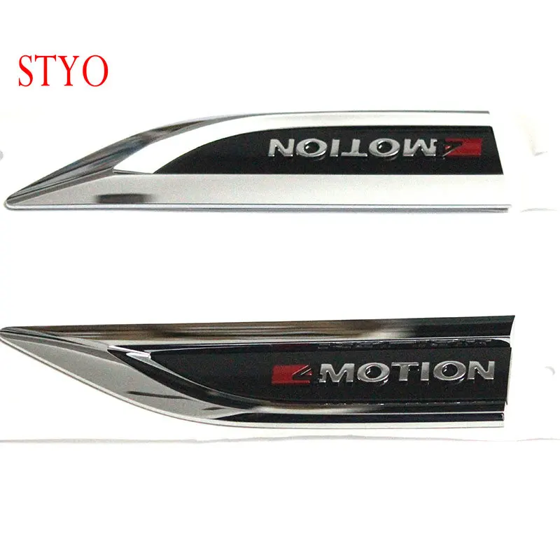 STYO Car ABS Chrome 4 Motion 4Motion 4X4 Side Wing Fender Emblem Badge sticker Trim  For VW T-ROC 2018