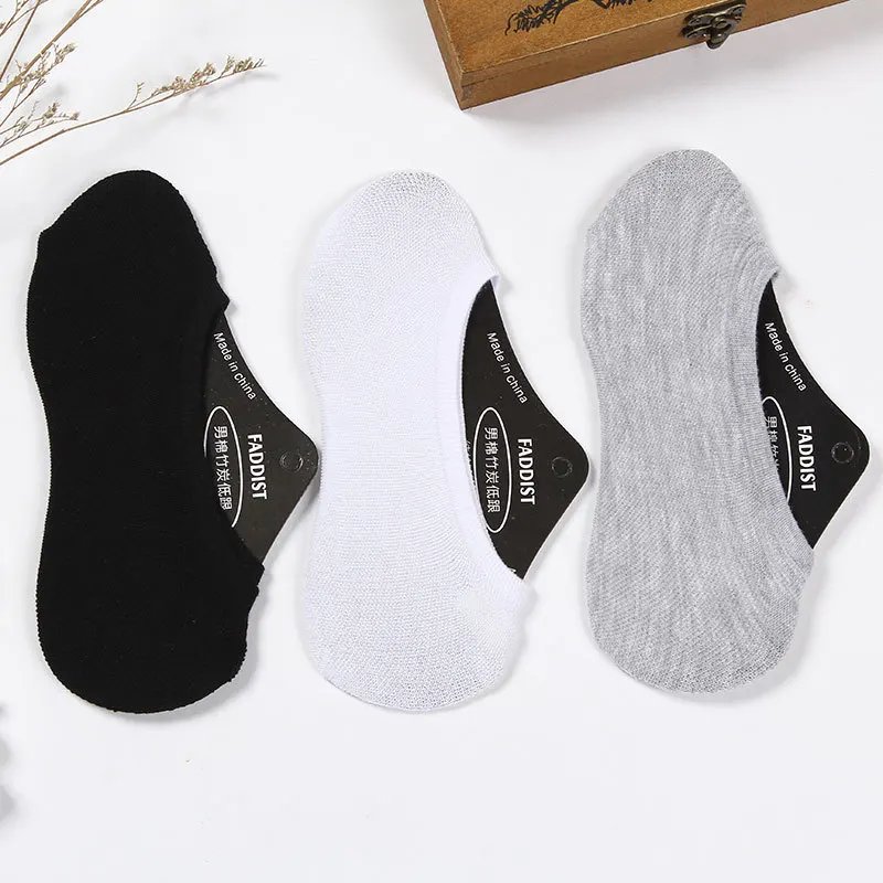 10Pairs/Lot Men Socks New Fashion Slippers Solid Cotton Sneakers Invisiable Heel Pain Soft Socks Gel Rubber Sapatos Sock Socks