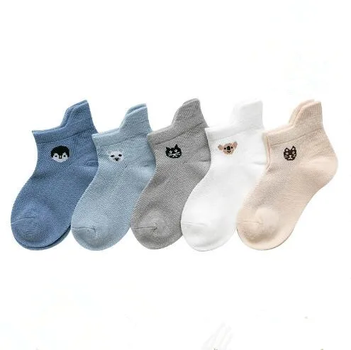 

0-3Y 5 Pairs Pack Wholesale newborn infant socks summer digital color matching baby socks