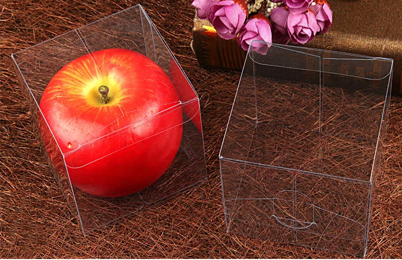 100pcs 8*8*8cm Transparent Waterproof PVC Boxes Packaging Small Plastic Clear Box Storage For Food/jewelry/Candy/Gift/cosmetics