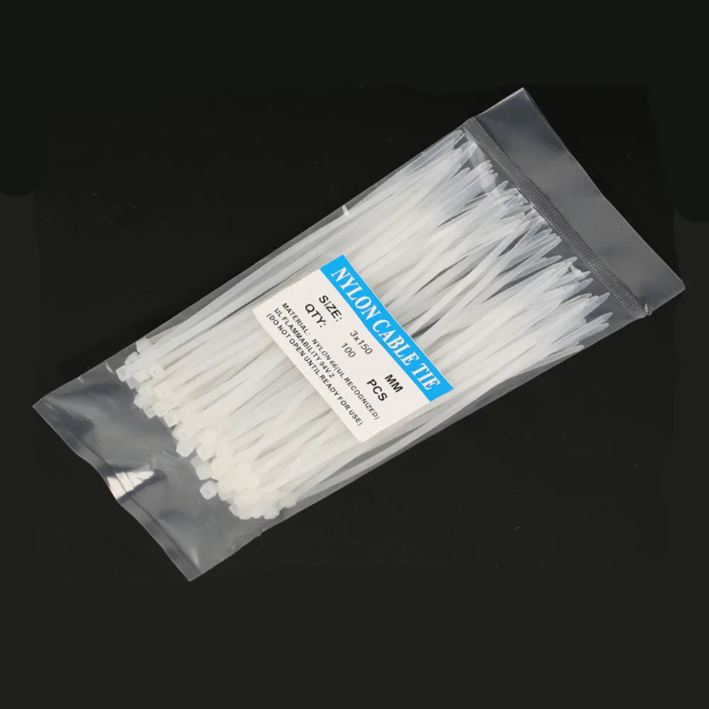 100pcs/bag Colorful 3X150MM Self-Locking Plastic Nylon Wire Zip Ties Cable Tie Seven Color
