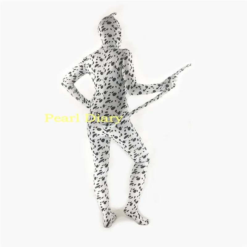 Brand Custom Made Animal series Dalmatian dog Black white spots Spandex Zentai Adult kids Halloween Animal Cosplay Costume