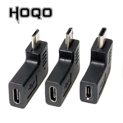 L Shaped Type-C to Micro USB Converter 90 Degree Right Left Angle adapter micro usb type c M/F Connector Female or Male