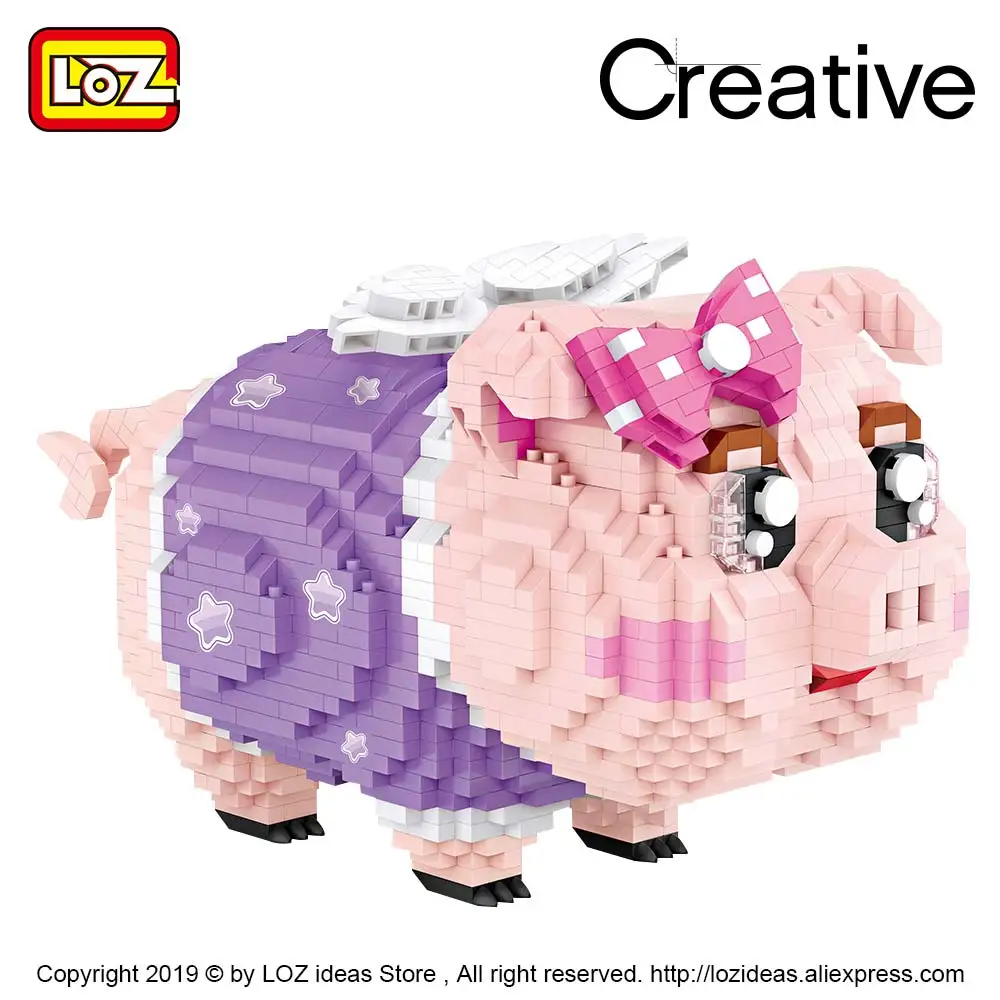 New LOZ Diamond Blocks Piggy Bank Pig Toys Children Building Blocks Model Micro Bricks Educational Creative Girl Boy Gift 9042