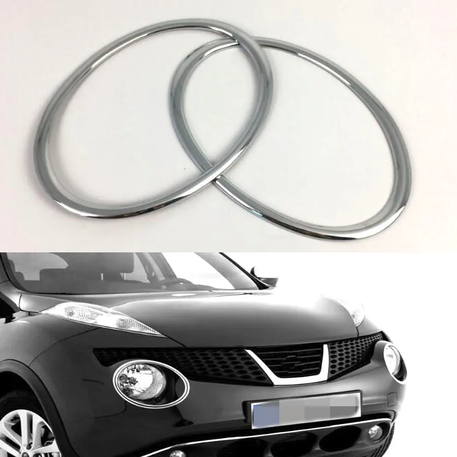 Chrome ABS Car Exterior Front Bumper Head Light Lamp Ring Cover Trim Bezel Styling For Nissan Juke 2010-2014 Accessory