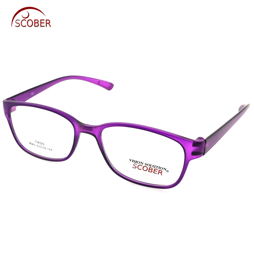 = SCOBER = TR90 Ultralight Purple lady frame spectacle Custom Made prescription lens myopia reading glasses Photochromic