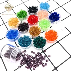 New Support wholesale 4mm/6mm Bicone shape Crystal beads rhombus glass beads 200pcs/pack DIY crafts accessories