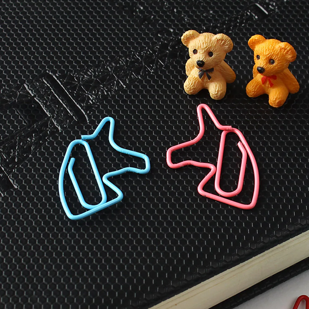 JUGAL Unicorn Shaped Paper Clip Creative Cute Animal Binder Clips Pin 24pcs PVC Box Packaging Office Binding Stationery Set