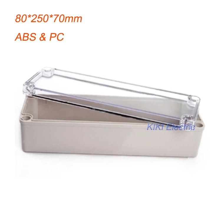 High Quality Clear Cover plastic electrical distribution box , IP66 waterproof junction Enclosure 80*250*70mm terminal boxes