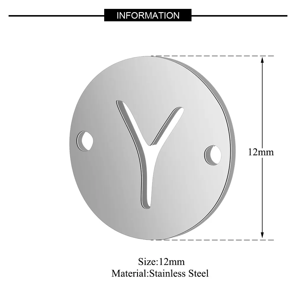 10pcs/Lot 316 Stainless Steel Initial Name Charms Vnistar DIY Alphabet 26 Letter Making Charms for Bracelets Wholesale