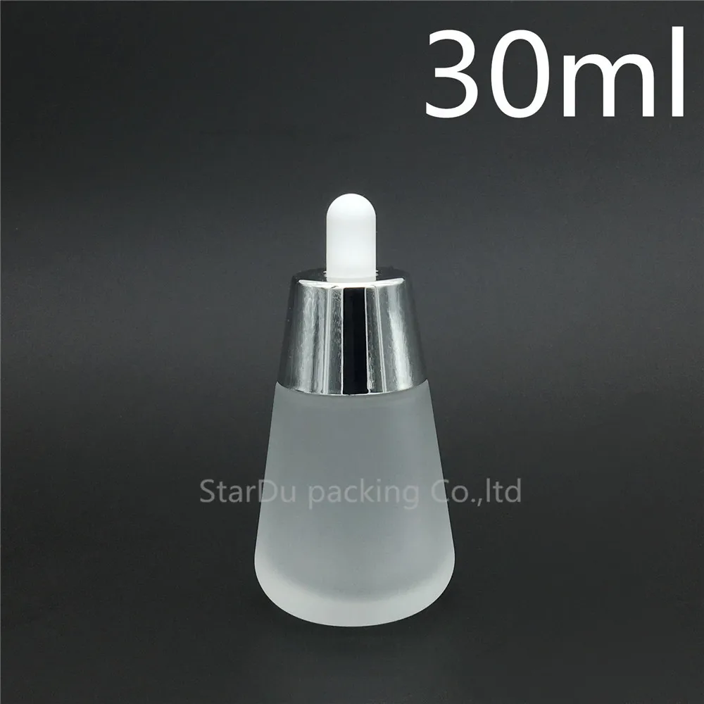 

High Quality 30ml Frosted Glass Dropper Bottle, 30cc Glass Cone Bottle With Dropper, Senior Perfume Bottle 100pcs