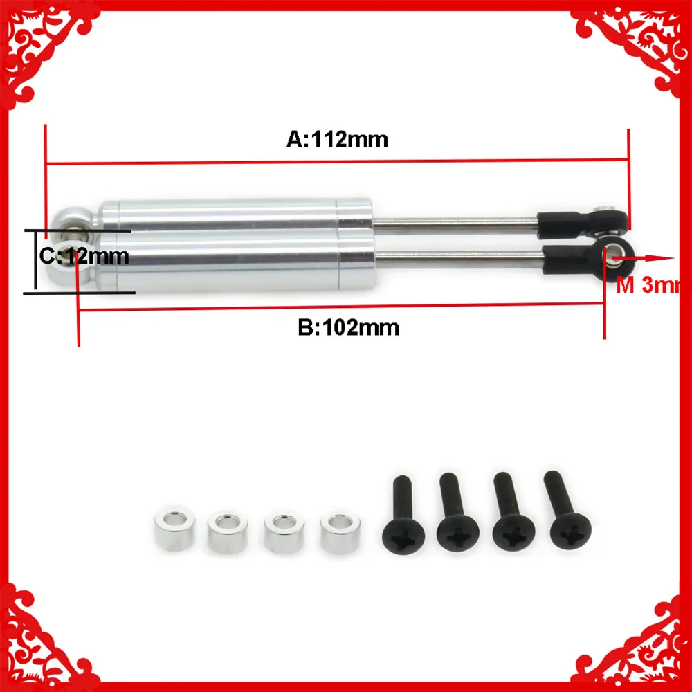 2PCS RCAWD Alloy 112mm Internal Spring Shock Absorber Damper For Rc Car 1/10 Crawler Truck Hop-Up Parts Hpi Hsp Rc4wd Losi Axial