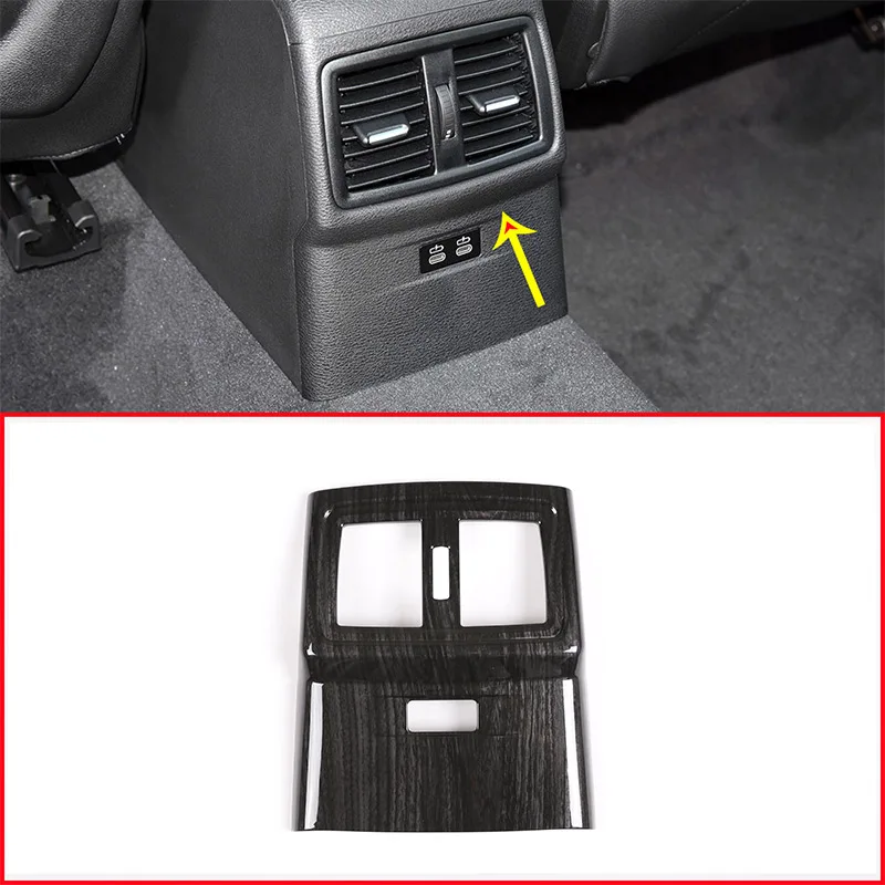 

Black Wood Grain For BMW X1 F48 2019 ABS Rear Air Vent Frame Trim Stickers Car Accessories