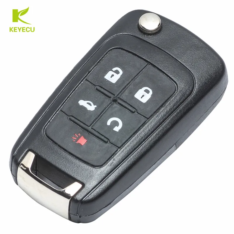 KEYECU New Uncut 5 Button 433MHz With ID46 Chip Remote Control Key Fob  for Chevrolet Cruze 2010 2011 2012 2013 2014