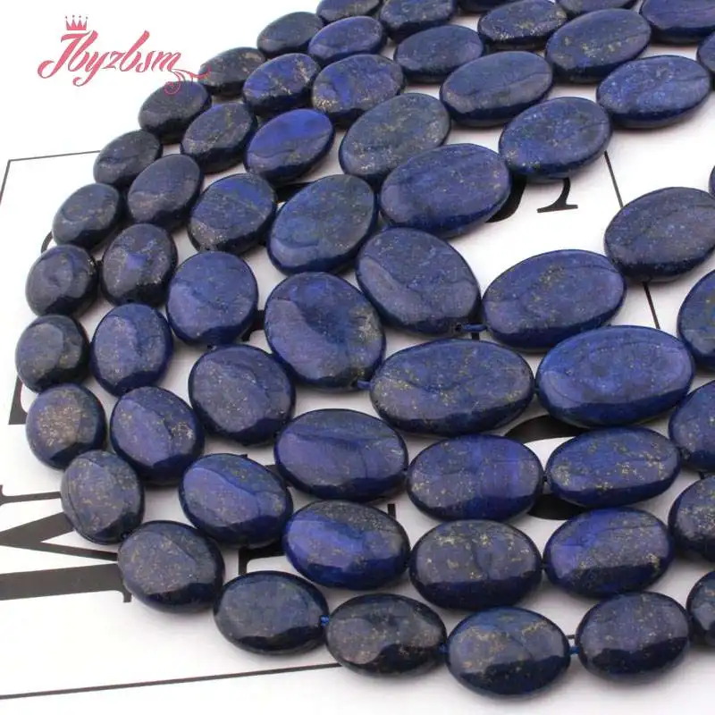 Natural Blue Oval Lapis Lazuli Stone Beads Loose 12x16/18x25mm For DIY Necklace Bracelets Jewelry Making 15\