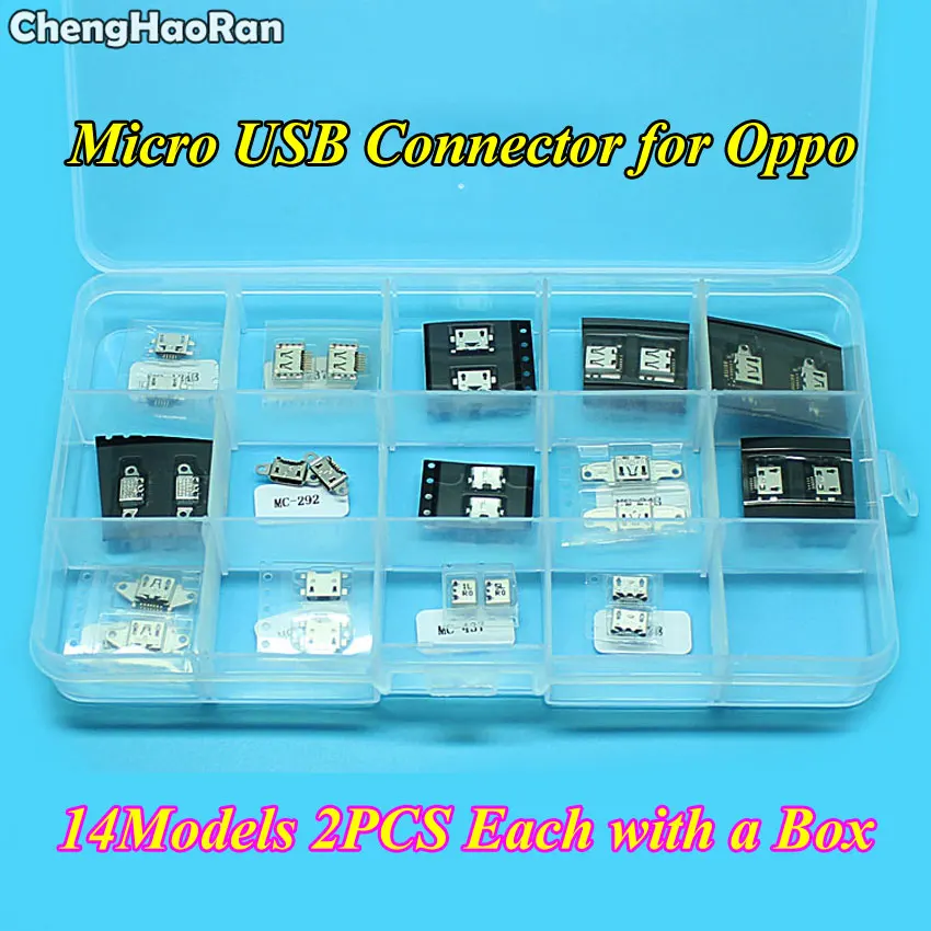 ChengHaoRan 28pcs Micro USB Connector Jack Charging Port For OPPO R827 X9000 X9007 find7 find5 A59 U521 N1T N3 R3 R5 R7 R9 R831