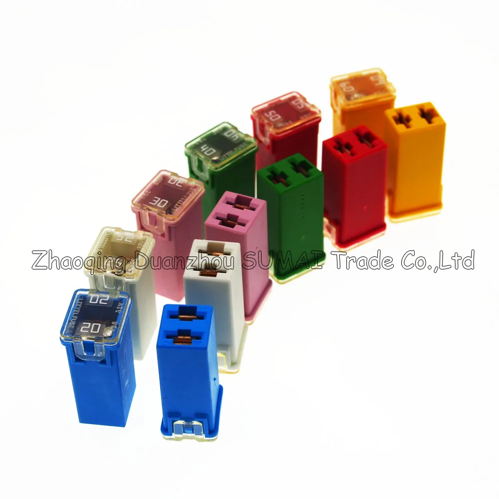 6 models*5 Original rectangle medium type Auto fuse 20A to 60A,Japan and USA car fuses for Honda Toyota Audi BMW VW etc.