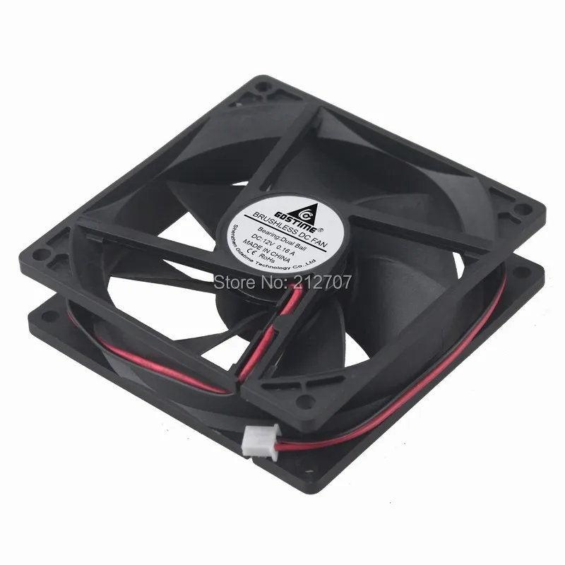 Gdstime 92mm x 25mm DC 12V 2Pin Ball Bearing Computer Cooling Fan for PC Case CPU Cooler