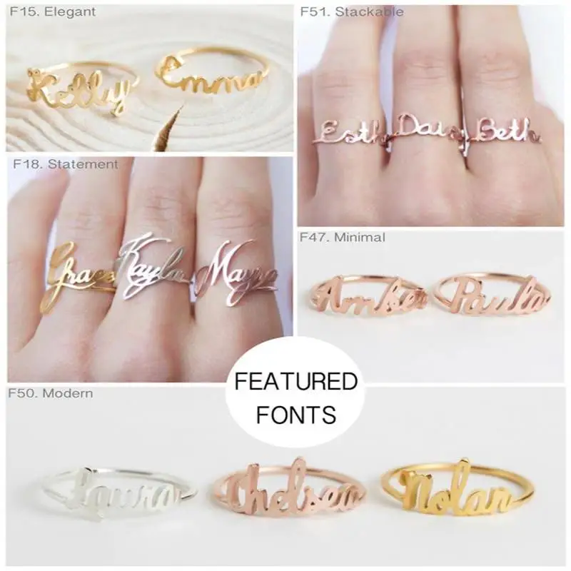 Lateefah Personality Rings Stainless Steel Custom Engraved With Your Name Texts For Men Women Ring Accessories Gifts