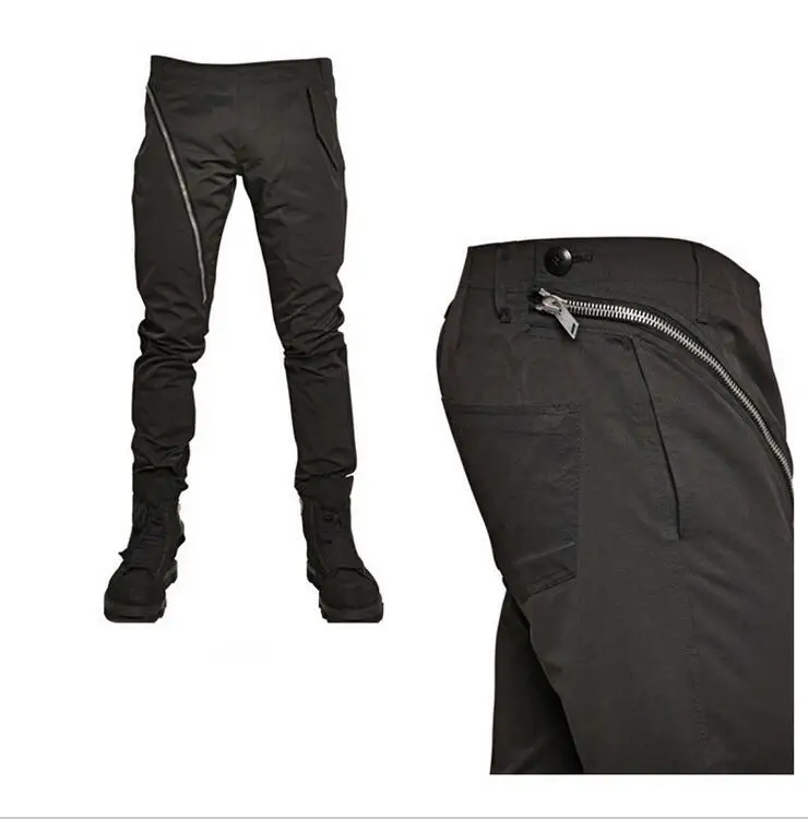 

27-46 2024 NEW Men's Clothing GD Hair Stylist Fashion Casual Zipper Pants Trousers Plus Size Singer Costumes