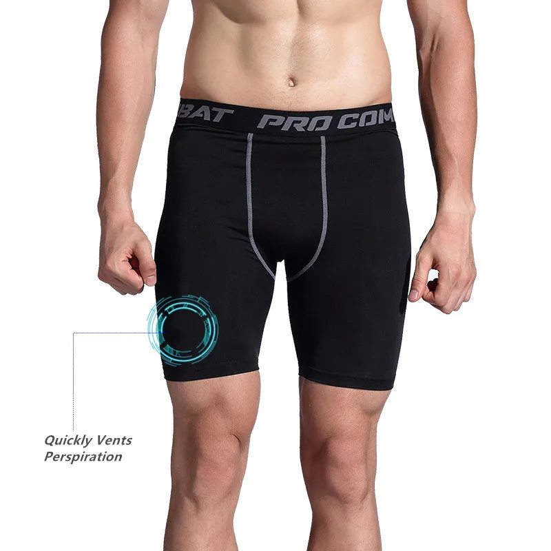 Men Sports Gym Compression Under Base Layer Shorts Tights Half Athletic Mens Quick Drying Skinny Riding 3XL Skinny Fitness Short