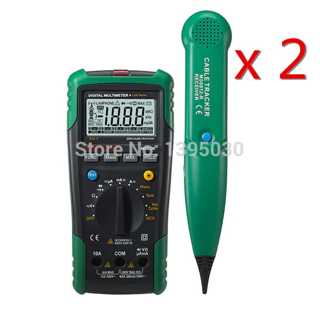 

2PCS Digital MS8236 Network Multimeter & Multifunctional Lan Tone Phone Cable Track Tester