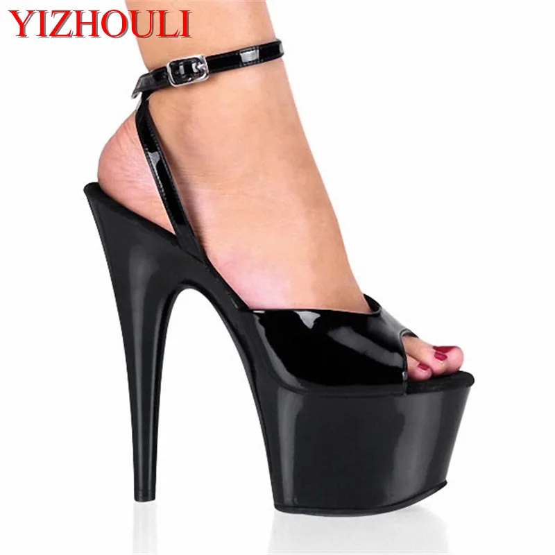 

17cm high-heeled stage runway shoes, platform model banquet performance high-heeled summer sandals