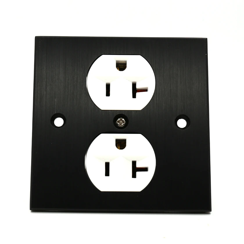 

HIFI 86mm*86mm white US AC power Receptacles audio grade copper socket Duplex Plate