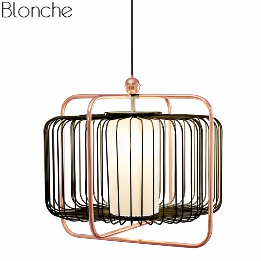 Chinese Style Retro Birds Cage Pendant Lights Led Gold Hanging Lamp Light Fixtures Living Room Kitchen Indoor Luminaire Decor