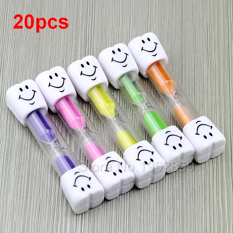 

20pcs/10pcs Dental Children Kids Toothbrush Timer 3 Minutes 2 Minutes Smile Sandglass Tooth Brushing Hourglass Gift Sand Clock