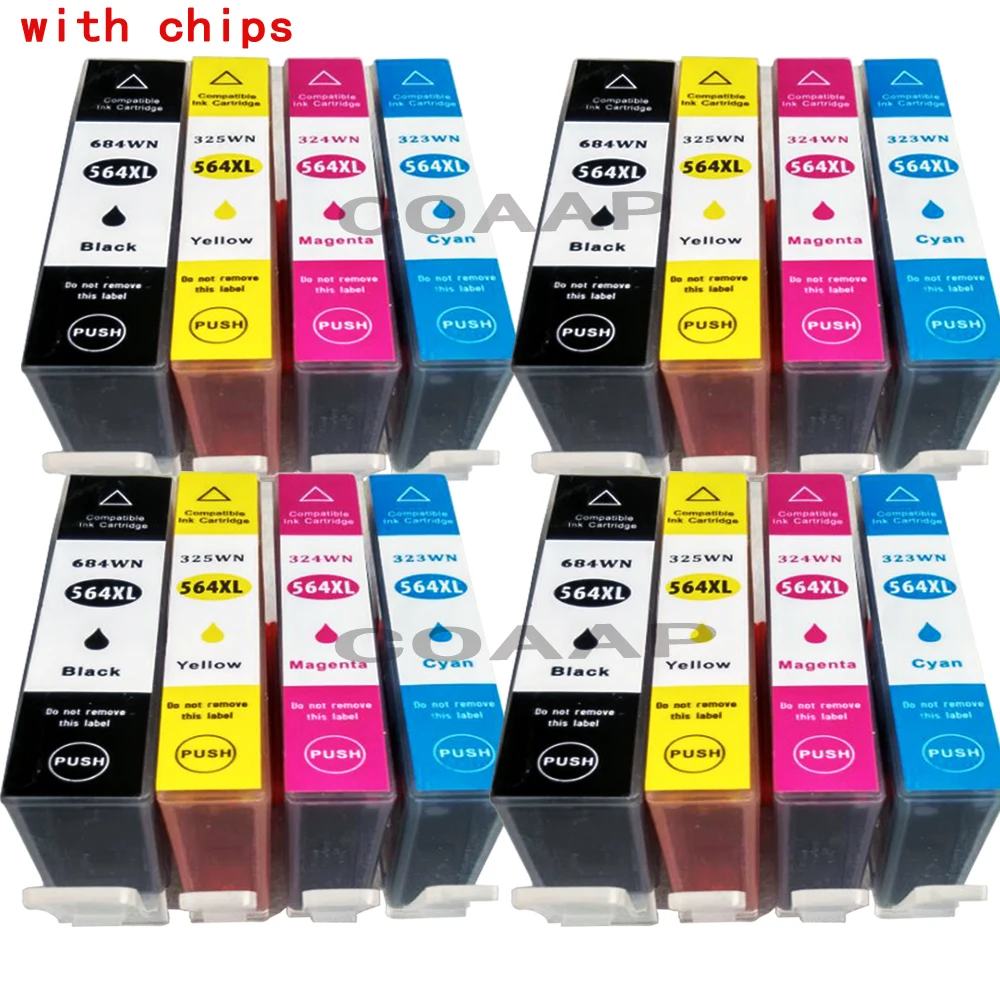 Imagem -01 - Compatível do Cartucho de Tinta para hp 564 xl Photosmart Deskjet 3522 3526 & 5510 5520 5515 5524 7520 7510 6520 6510 Printer 564xl 16x
