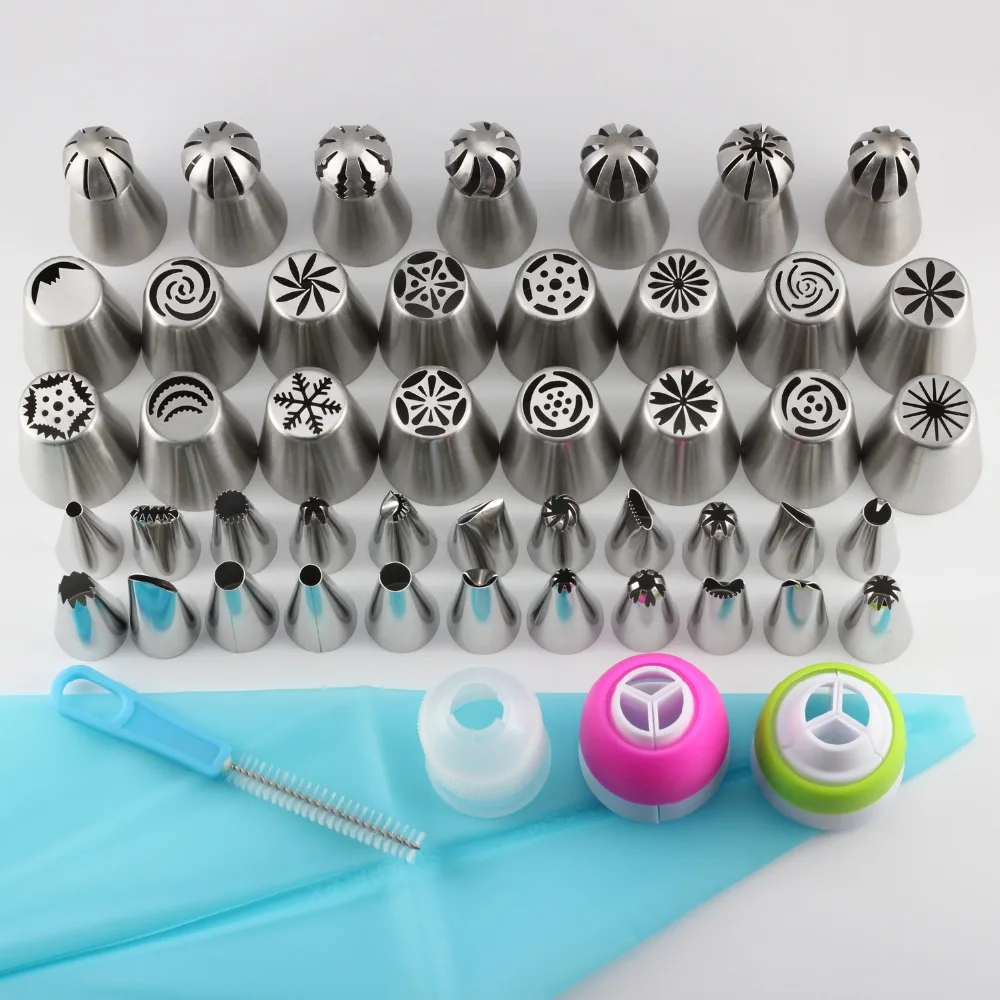 50 Pcs/Set Stainless Steel Russian Spherical Ball Icing Piping Nozzles Pastry Tips Cupcake Fondant Cake Decorating Tools