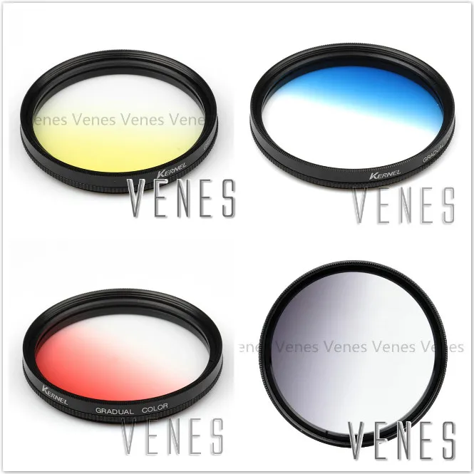 Venes 55 ミリメートル段階的な青または黄色または灰色または red レンズフィルターカメラアクセサリー