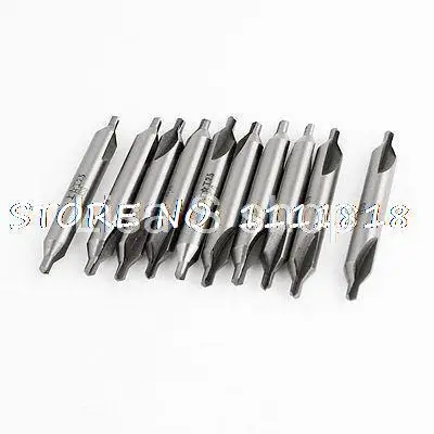 

10Pcs HSS 6mm Shank 2.5mm Diameter Tip Double Ended Center Drill Bit