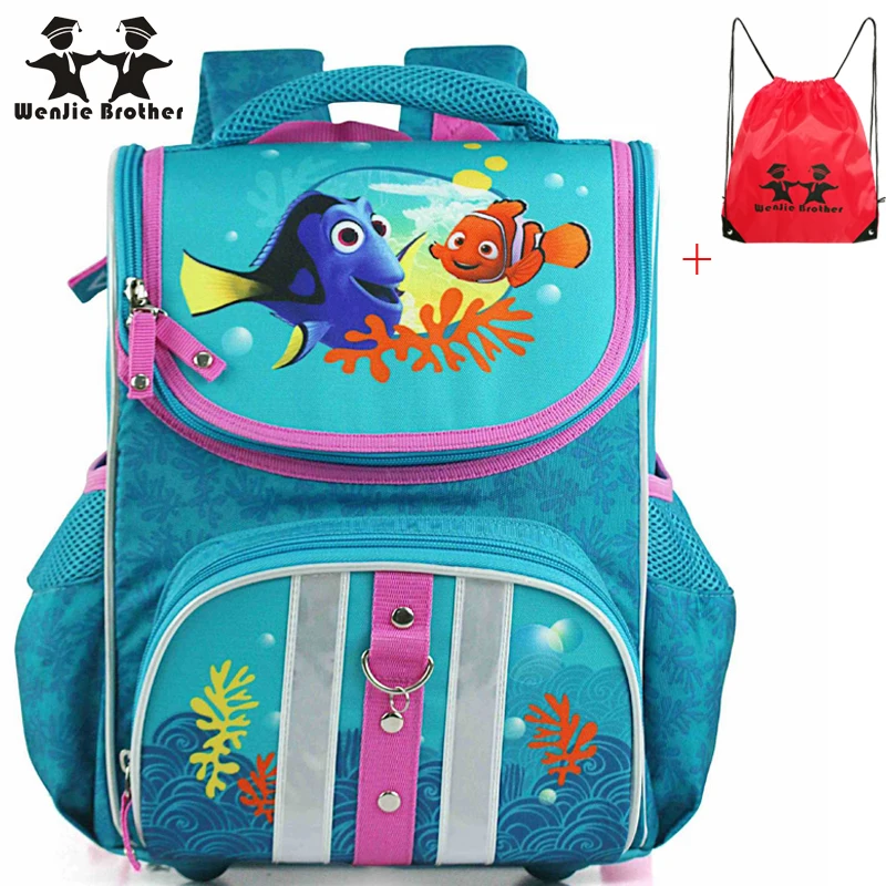 wenjie brother orthopedic good quality fish creative school bag waterproof backpack schoolbag  kids backpack for boys and girls