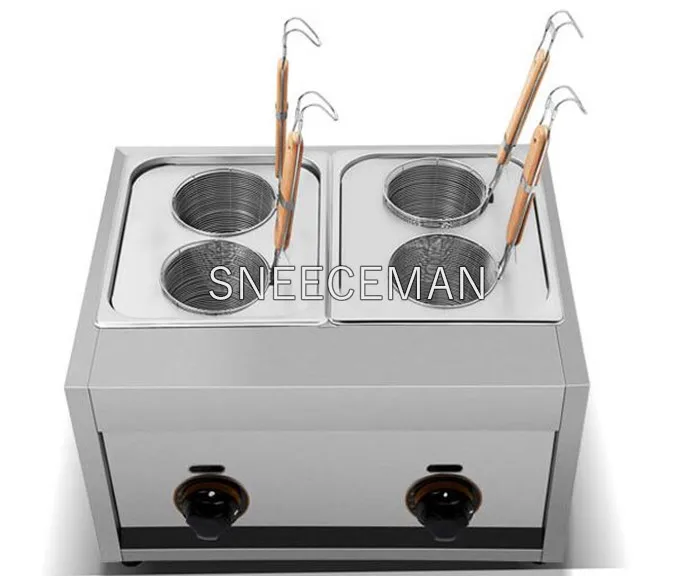 Fogão comercial de macarrão de indução com 4 cestos, equipamento de restaurante, fogão a gás