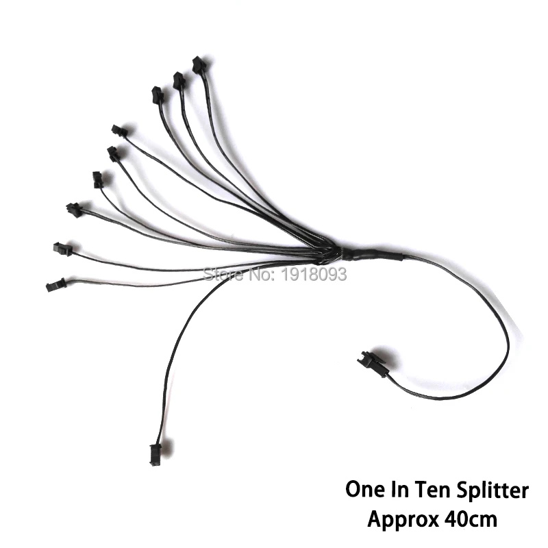 Cheap High quality One in Ten Splitter EL Wire Connector accessories for one EL Driver load ten EL Wire/EL Strip for Party Suppl