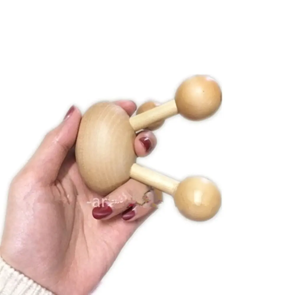 Wooden Ellipse 4-Foot Acupoint Massager Head Neck Body Stress Fatigue Relax