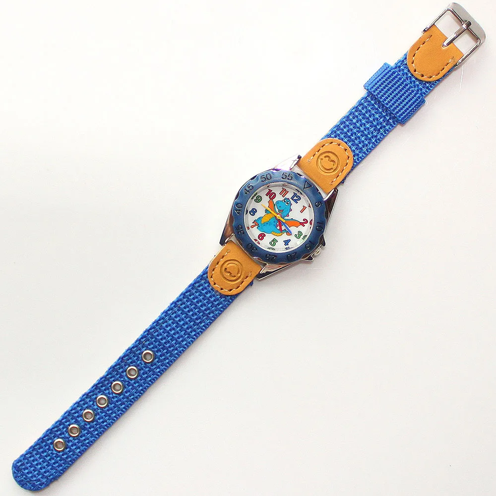 Children Watche 5Colors High Quality Colorful Kids Children Boy Girl blue Fabric Strap Learn Time Student Wristwatch U84A